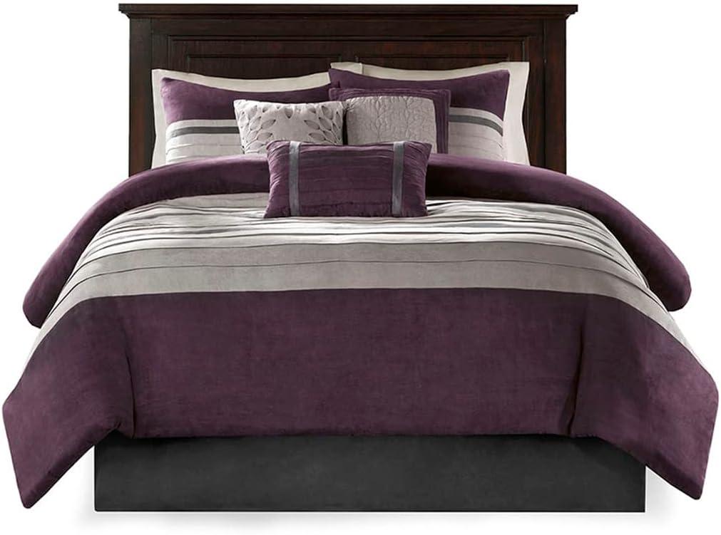 Madison Park Palmer 7 PC Pieced Faux Suede Comforter Set