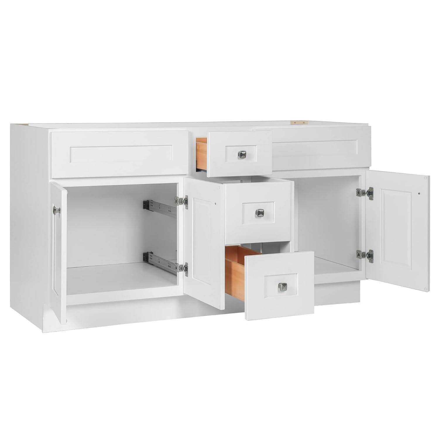 Design House Brookings 60 Inch Bathroom Vanity, Ready to Assemble, Solid Wood, Sherwin Williams – Design House, 599019-