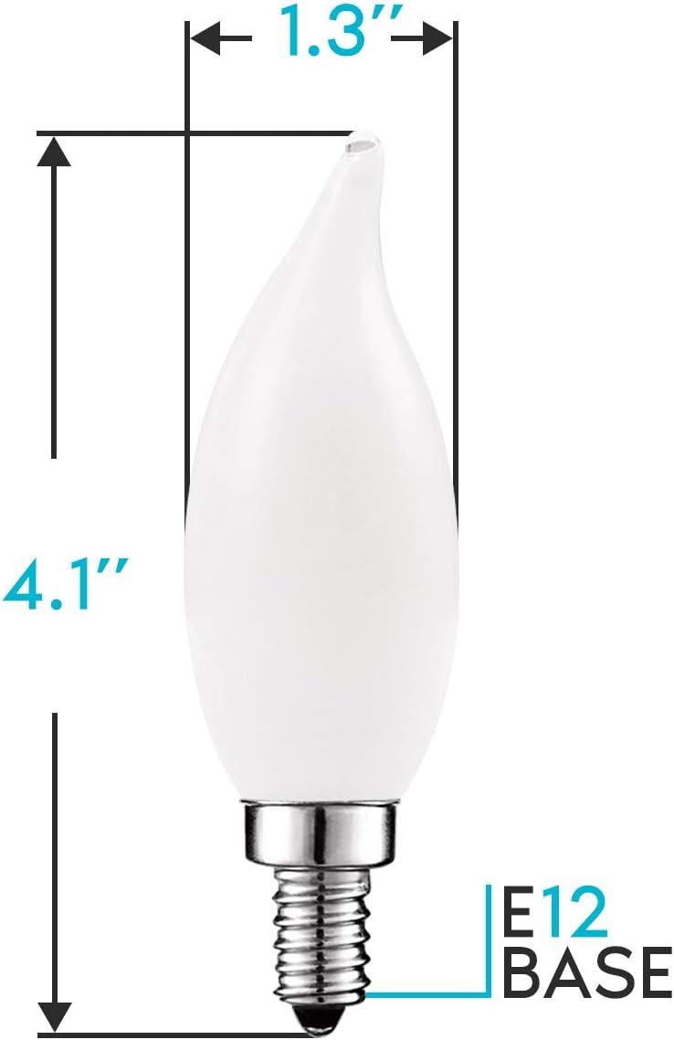 5 Watt (60 Watt Equivalent), CA11 LED, Dimmable Light Bulb, Warm White (2700K) E12/Candelabra Base