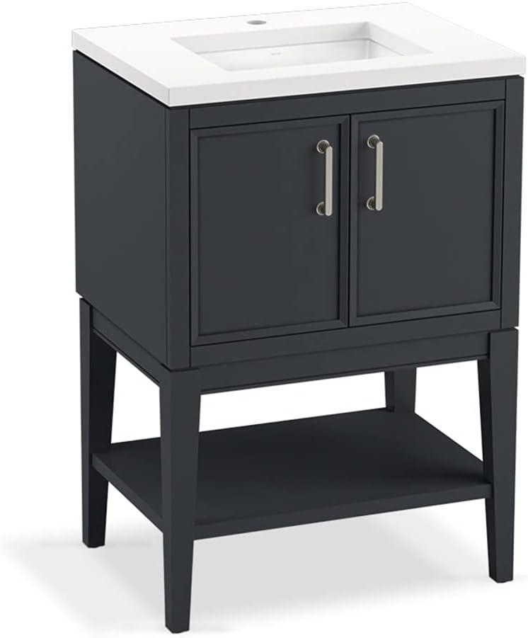 Winnow 24" Freestanding Single Bathroom Vanity Cabinet with Sink and Quartz Top