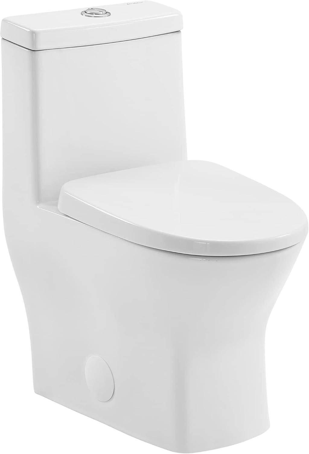 Compact White Porcelain Round Dual Flush Toilet