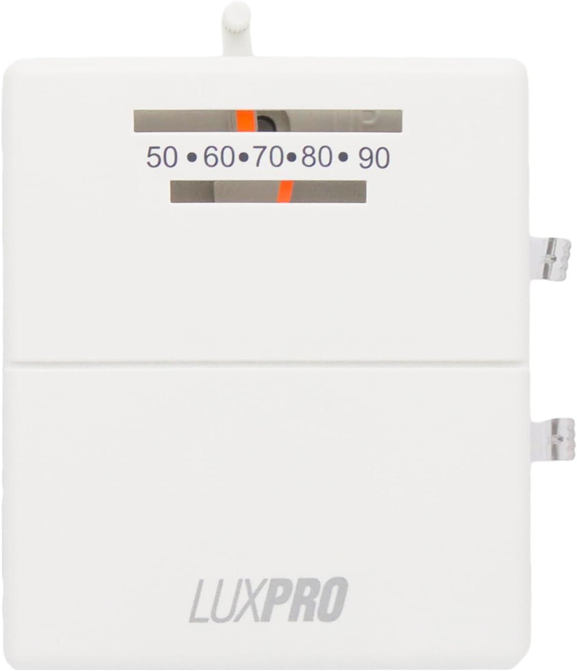 LuxPro White Mechanical Heating and Cooling Thermostat