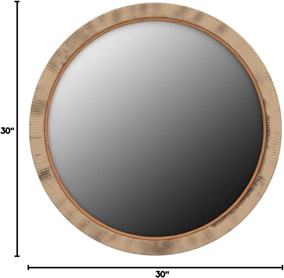 Rutledge & King 30" x 30" Brown Round Decor Wall Mirror