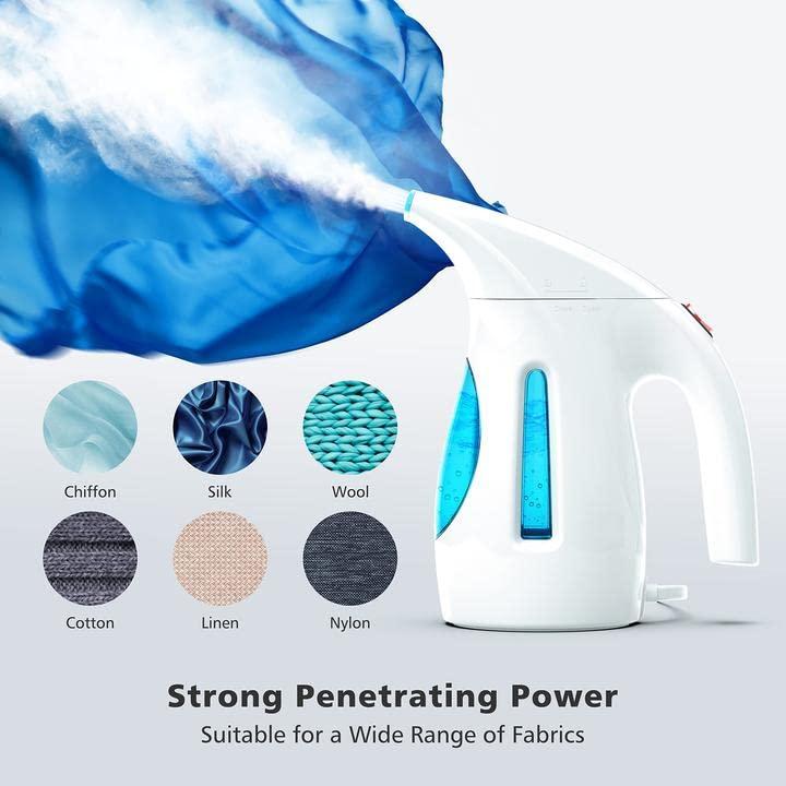HiLIFE Steamer for Clothes, Portable Handheld Design, 240ml Big Capacity, 700W, Strong Penetrating Steam, Removes Wrinkle, for Home, Office and Travel(ONLY FOR 120V)(Maya Blue)