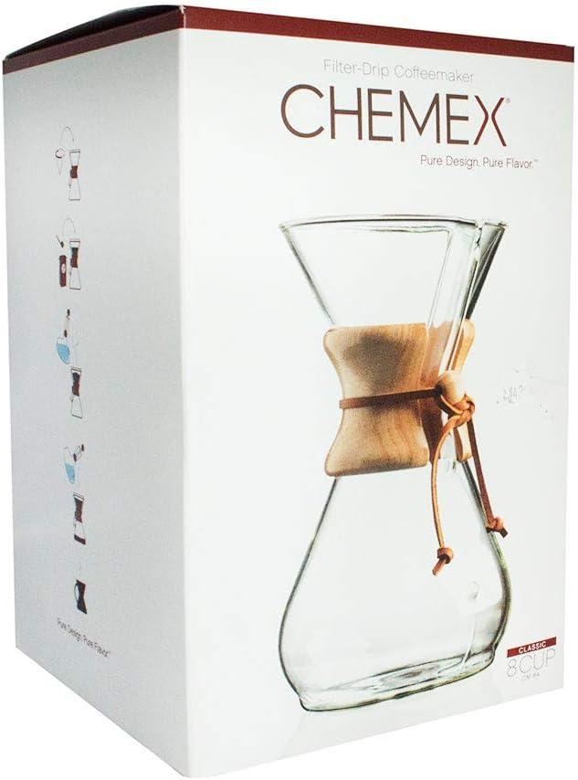 Chemex ® 8-Cup Glass Pour-Over Coffee Maker with Natural Wood Collar
