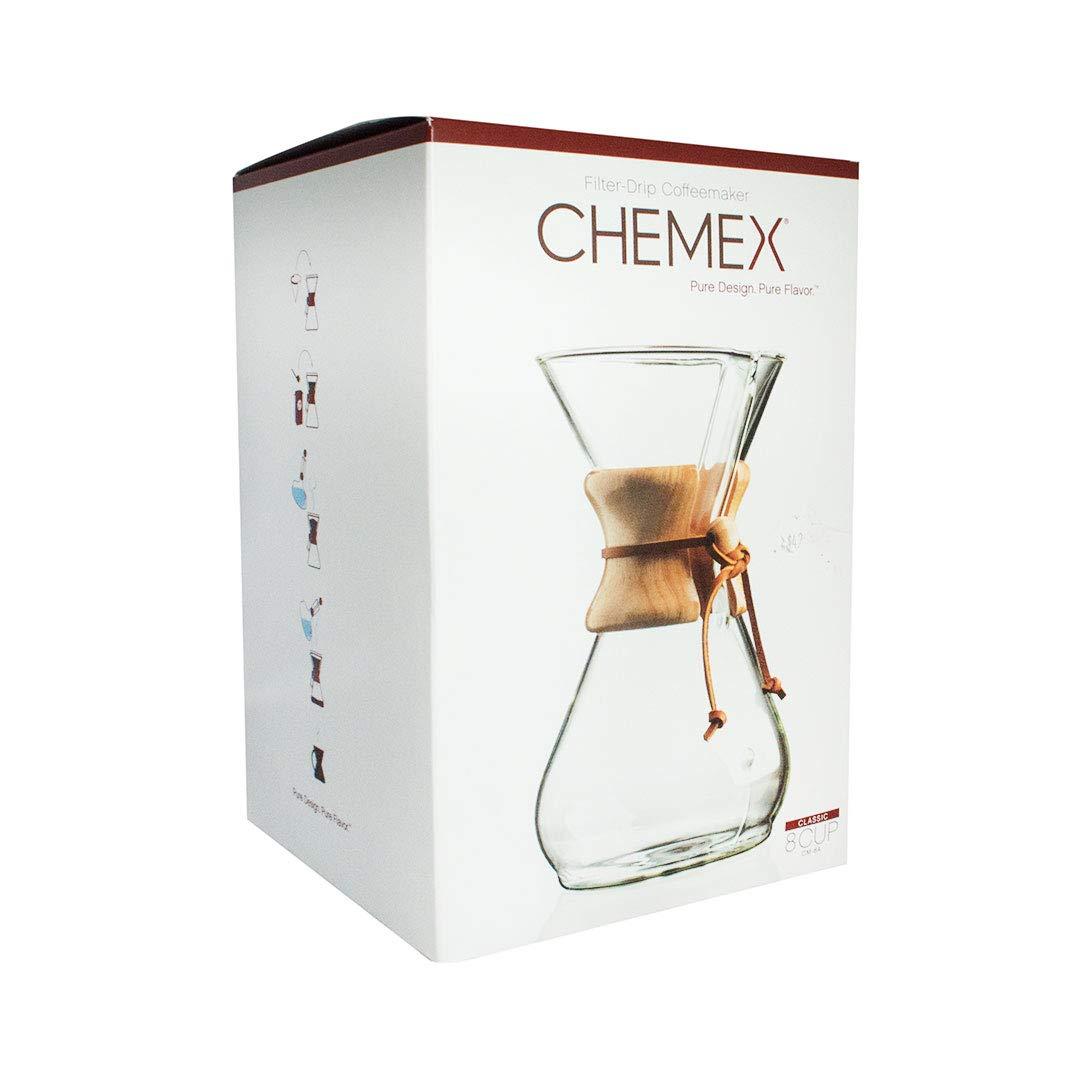 Chemex ® 8-Cup Glass Pour-Over Coffee Maker with Natural Wood Collar