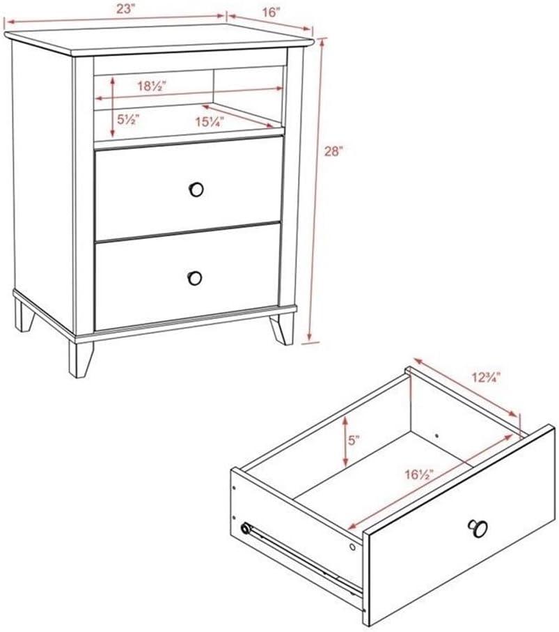 Yaletown 2 - Drawer Tall Nightstand - Prepac