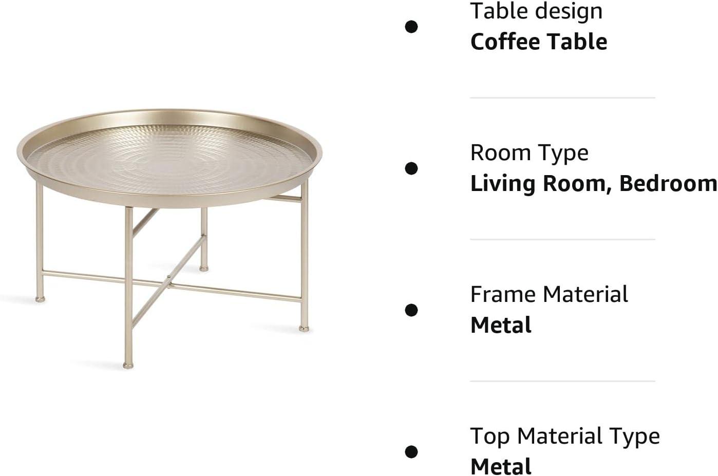 Mahdavi 26" Round Silver Metal Coffee Table