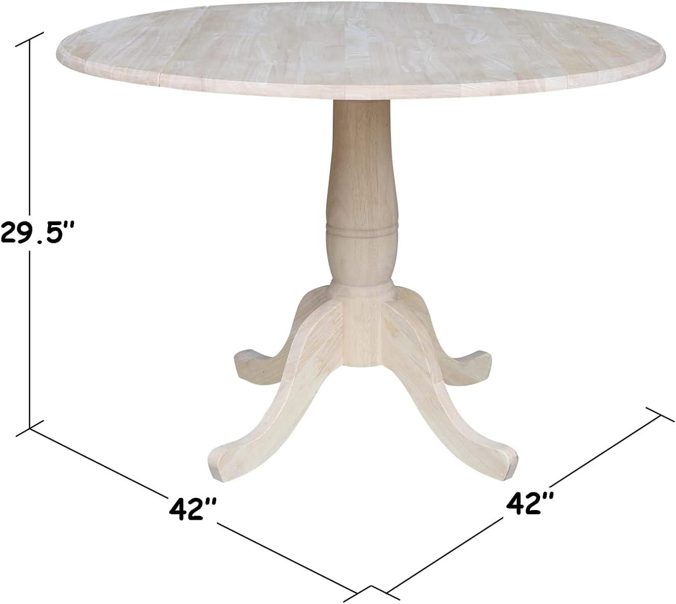 Timothy Round Drop Leaf Table - Unfinished - International Concepts