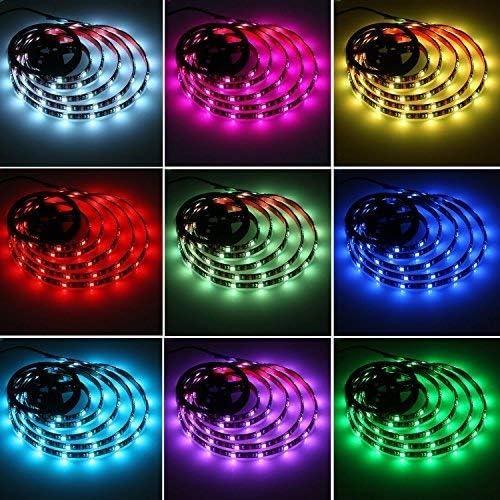 HIKENRI 1M33ft Battery Powered LED Strip Lights Flexible Color Changing RGB LED Light Strip TV Backlight Background Lighting