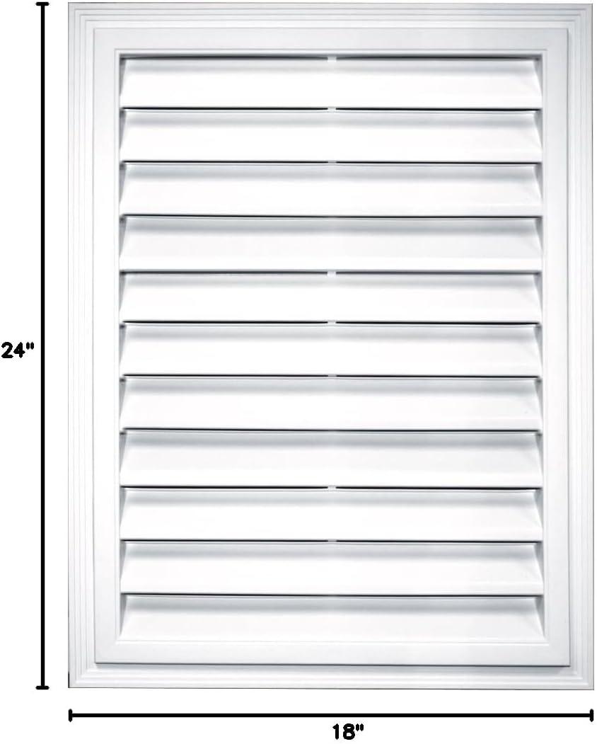 MiaHltTia 120061824001 18" x 24" Rectangular Vent 001, White