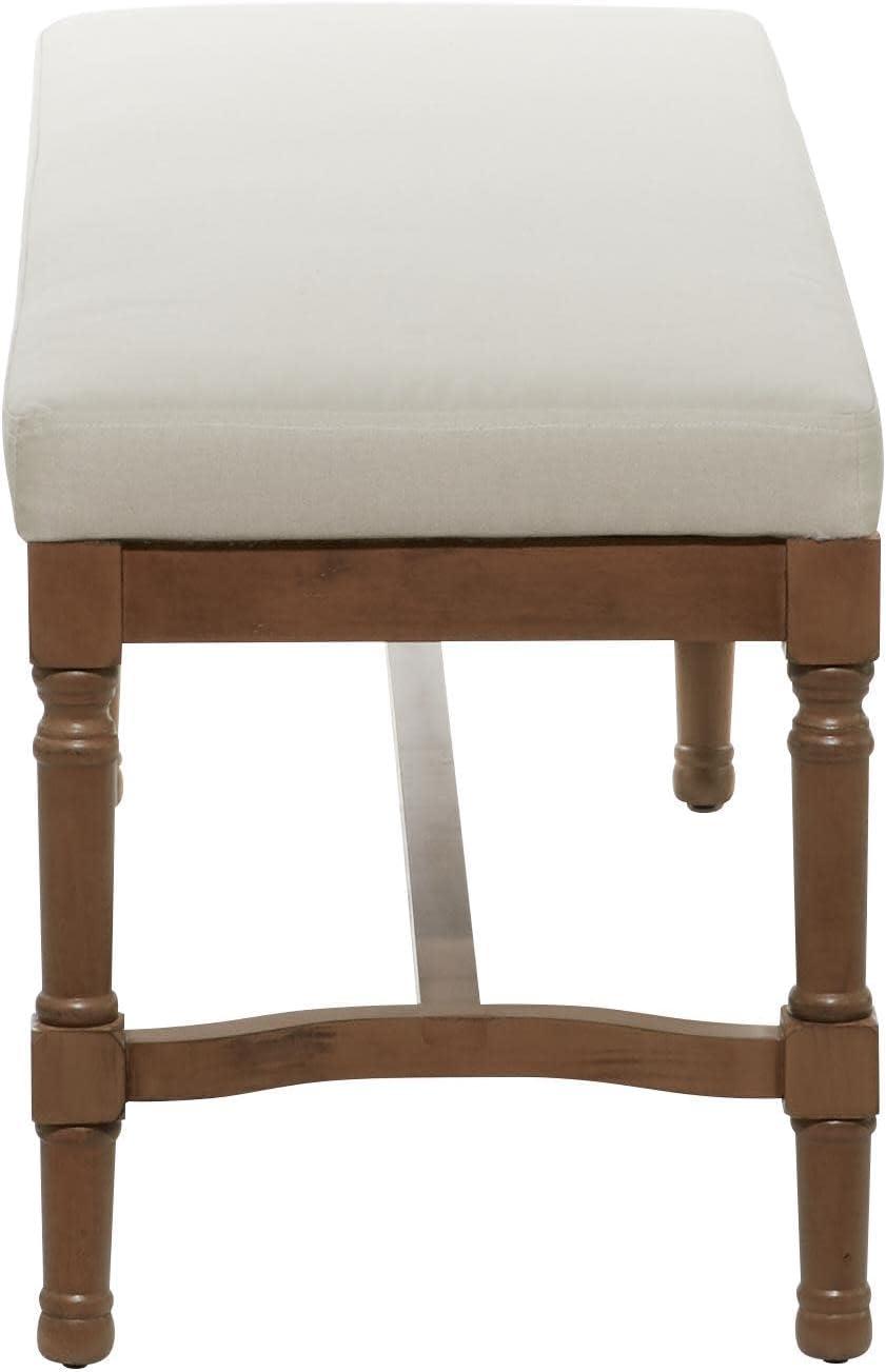 DecMode Wood Bench with Burlap Seat, Brown