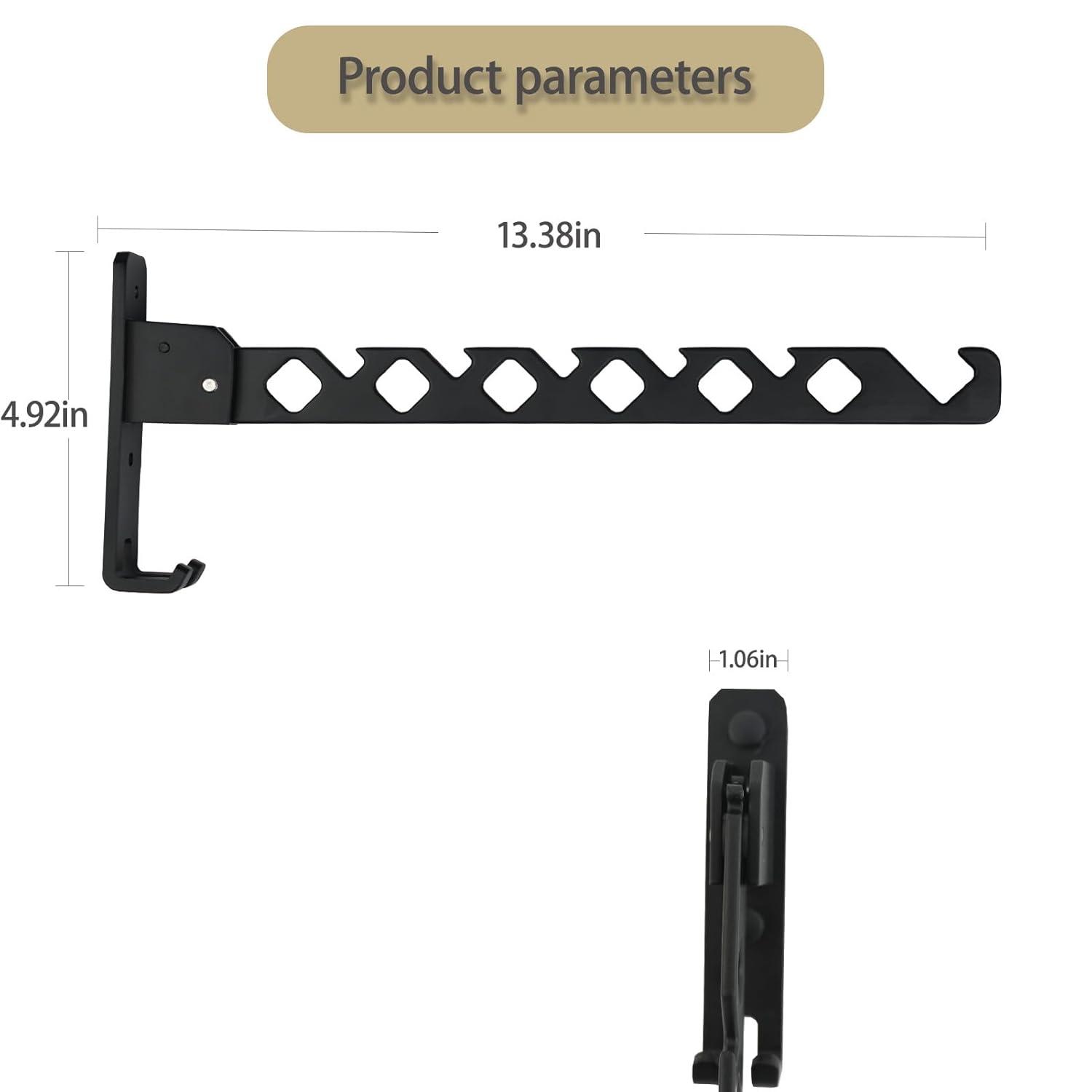 unbranded Clothes Drying Hanger 34.00X13.00X2.70CM Black