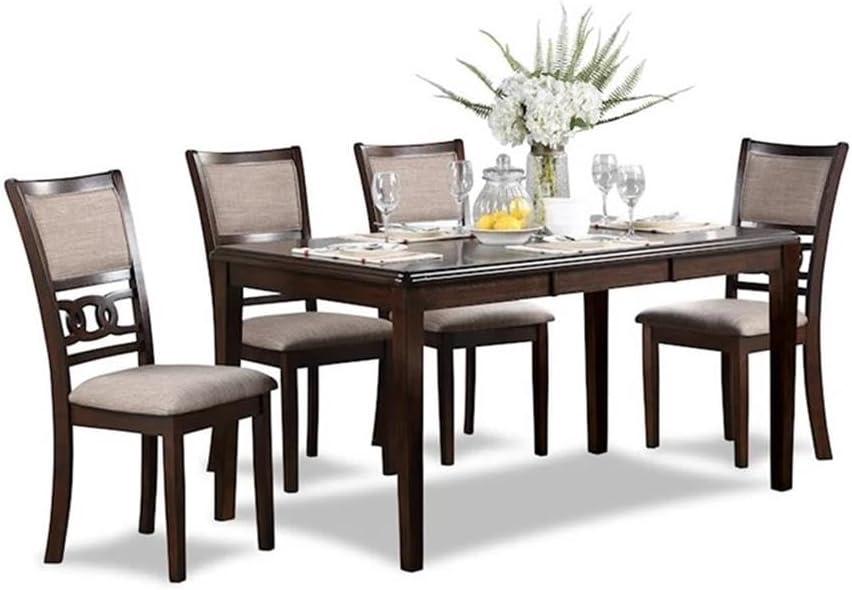New Classic Gia 60" 5-Piece Rectangular Wood Dining Set with 4 Chairs in Cherry