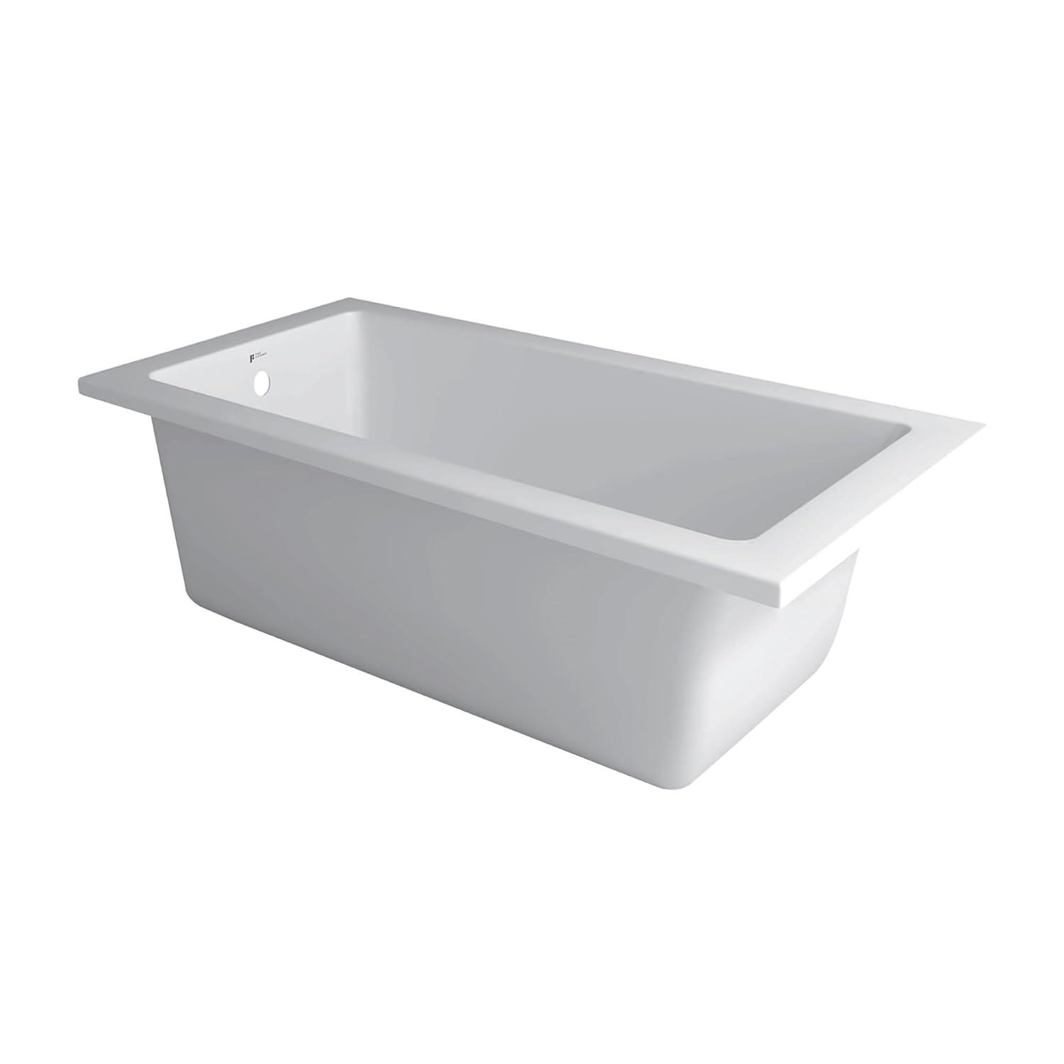 Alcove 66" x 32" Soaking Fiberglass Bathtub