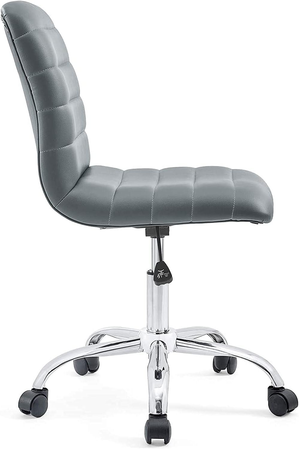 Ripple Mid-Back Swivel Task Chair in Gray Faux Leather