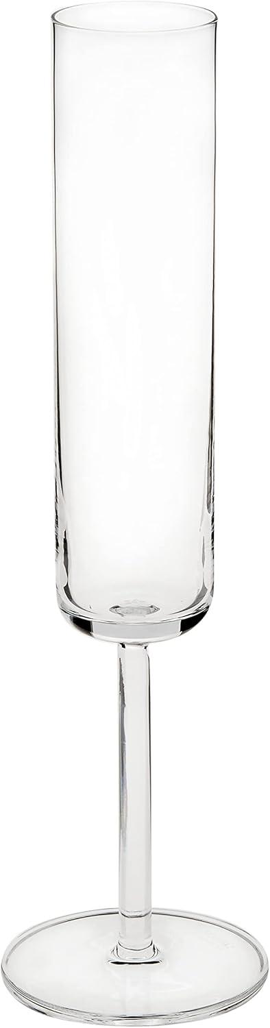 Modo 5.5 oz Clear Titanium Crystal Champagne Flutes, Set of 4