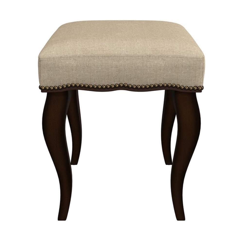 19" Hamilton Backless Upholstered Wood Vanity Stool Burnished Oak/Cream - Hillsdale Furniture