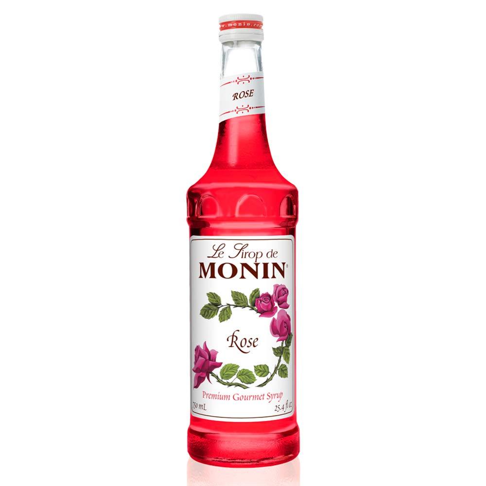 Monin Rose Syrup Elegant and Subtle Great for Cocktails Mocktails and Soda Gluten Free Non GMO 750 ml