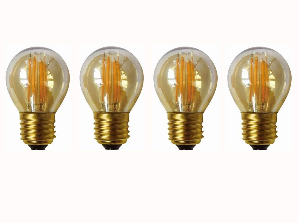 4W G45 Dimmable LED Filament Bulb G45 LED Vintage Edison Bulbs E26/E27 Medium Base Lamp for Home Pendant Antique Light,G14/G45 Shape,E26/E27 Socket Base,Amber Glass,2300K Warm White, Pack of 6