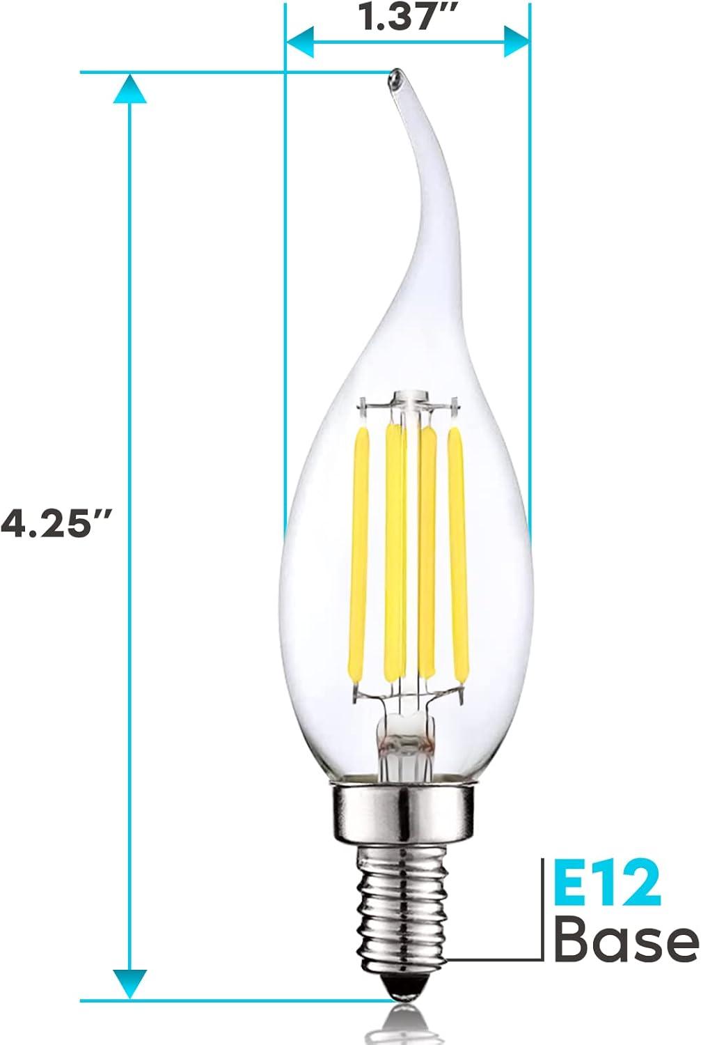 Luxrite LR21639-6PK 7 Watt (100 Watt Equivalent), CA11 LED, Dimmable, Natural White (3500K), E12/Candelabra Base