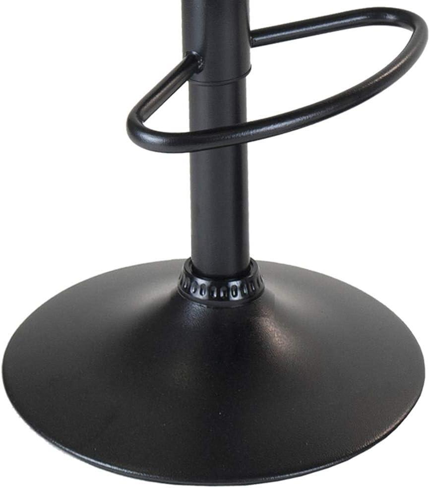 Set of 2 Obsidian Adjustable Swivel Air Lift Stool Black - Winsome: Faux Leather, Metal Frame, 22-30" Height Range
