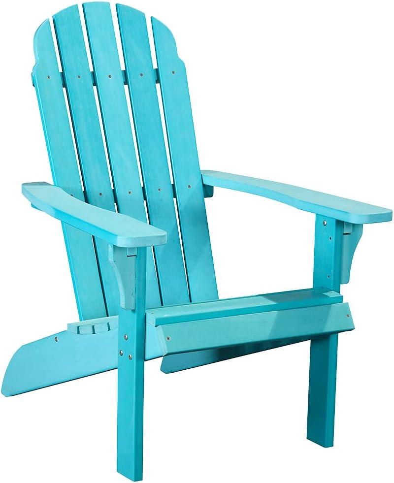 POLYTEAK Traditional Element Adirondack Chair, All Weather Poly Lumber Turquoise