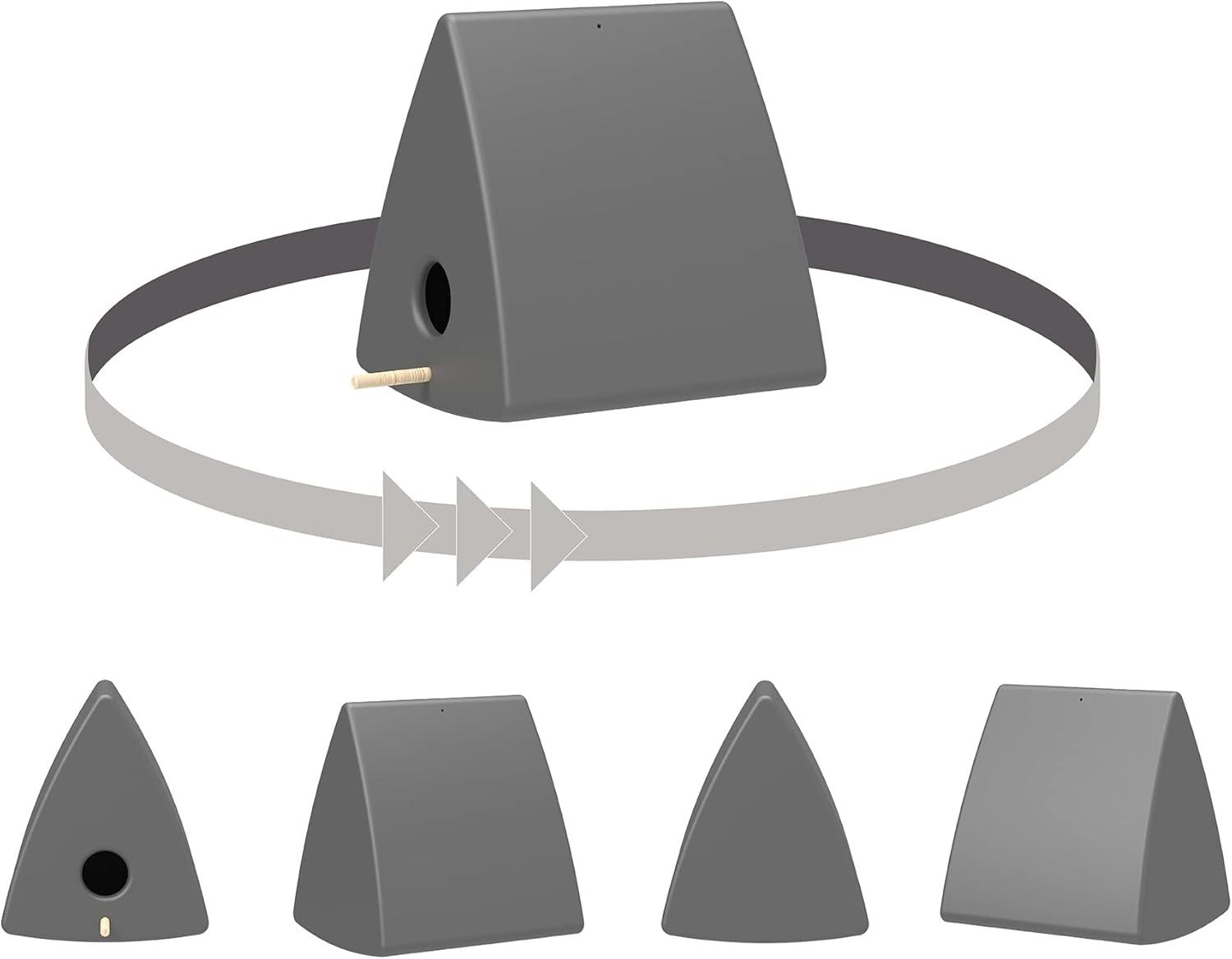 Dalya Triangle Decorative Birdhouse Dark Gray