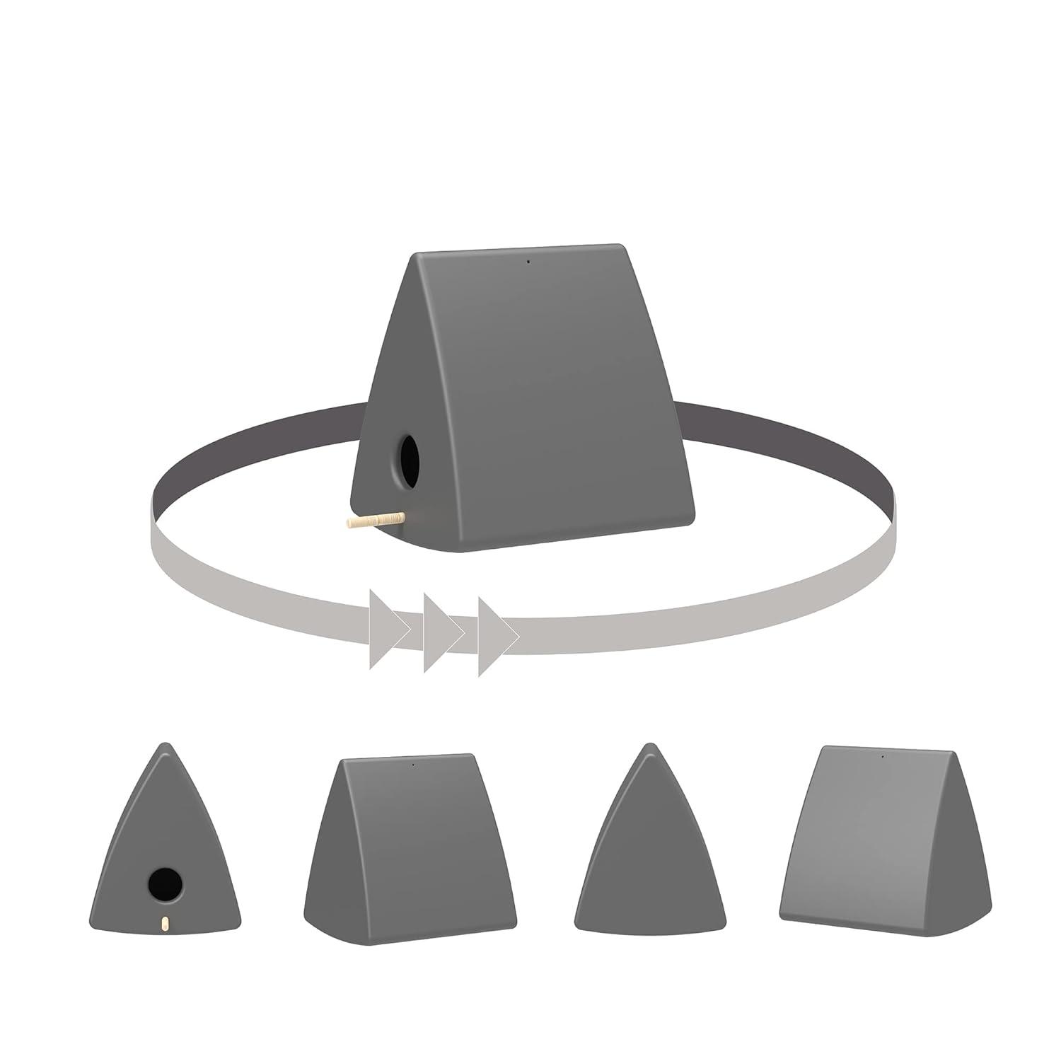 Dalya Triangle Decorative Birdhouse Dark Gray