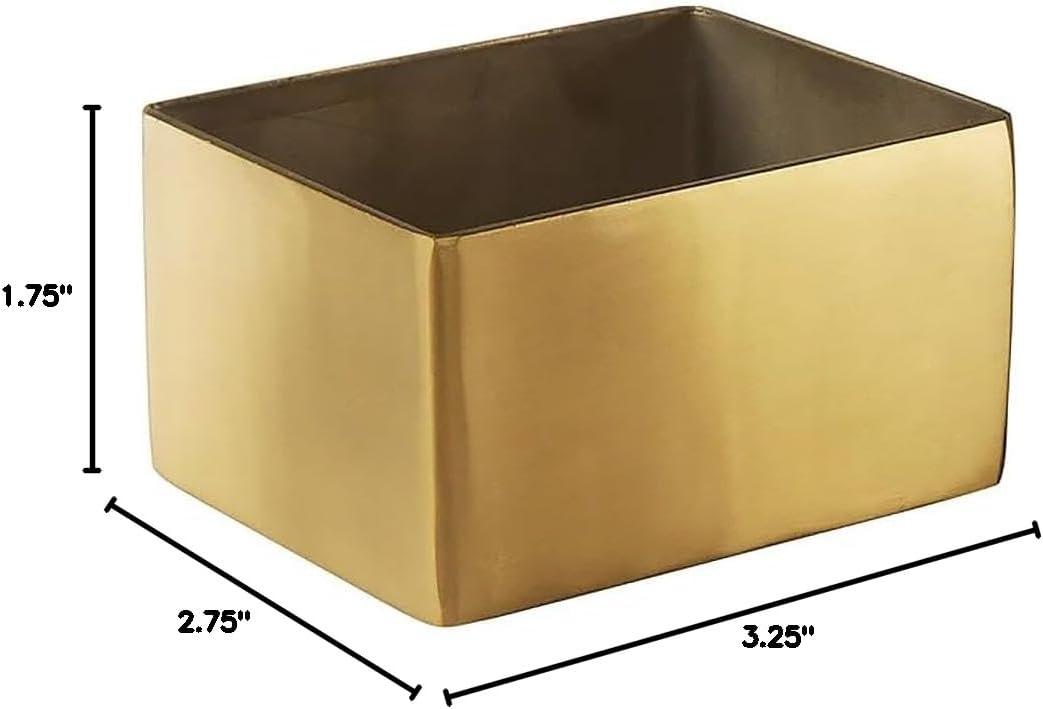 Gold Satin Finish Rectangular Stainless Steel Sugar Packet Holder