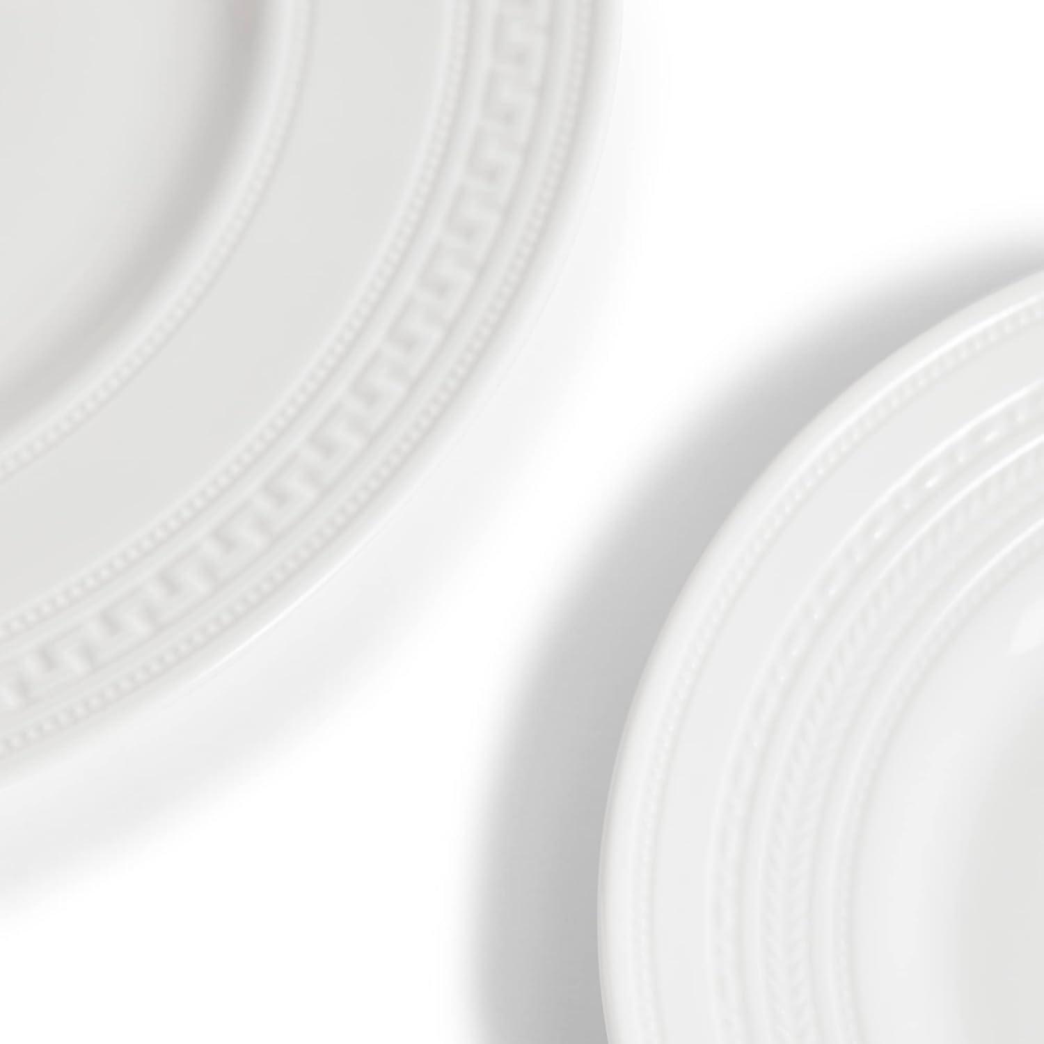 White Porcelain Embossed 4-Piece Place Setting