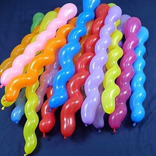AnnoDeel 100Pcs 40inch Latex STF9 Spiral Balloons, Colorful Unique Twisted Latex Balloon for Birthday Wedding Festival Party Supply Decorations Random Color