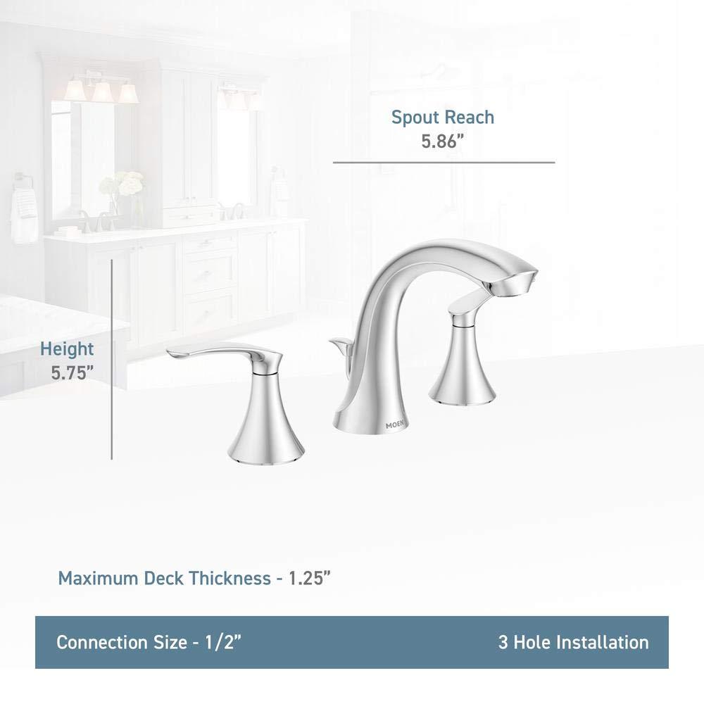 Moen Ws84551 Darcy 1.2 GPM Double Handle Widespread Bathroom Faucet - Nickel