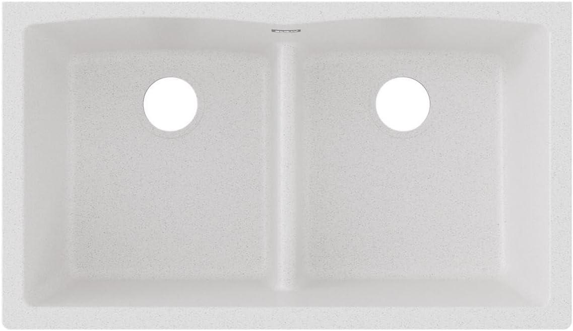 Quartz Classic 33" x 19" x 10" Double Basin Undermount Kitchen Sink with Aqua Divide