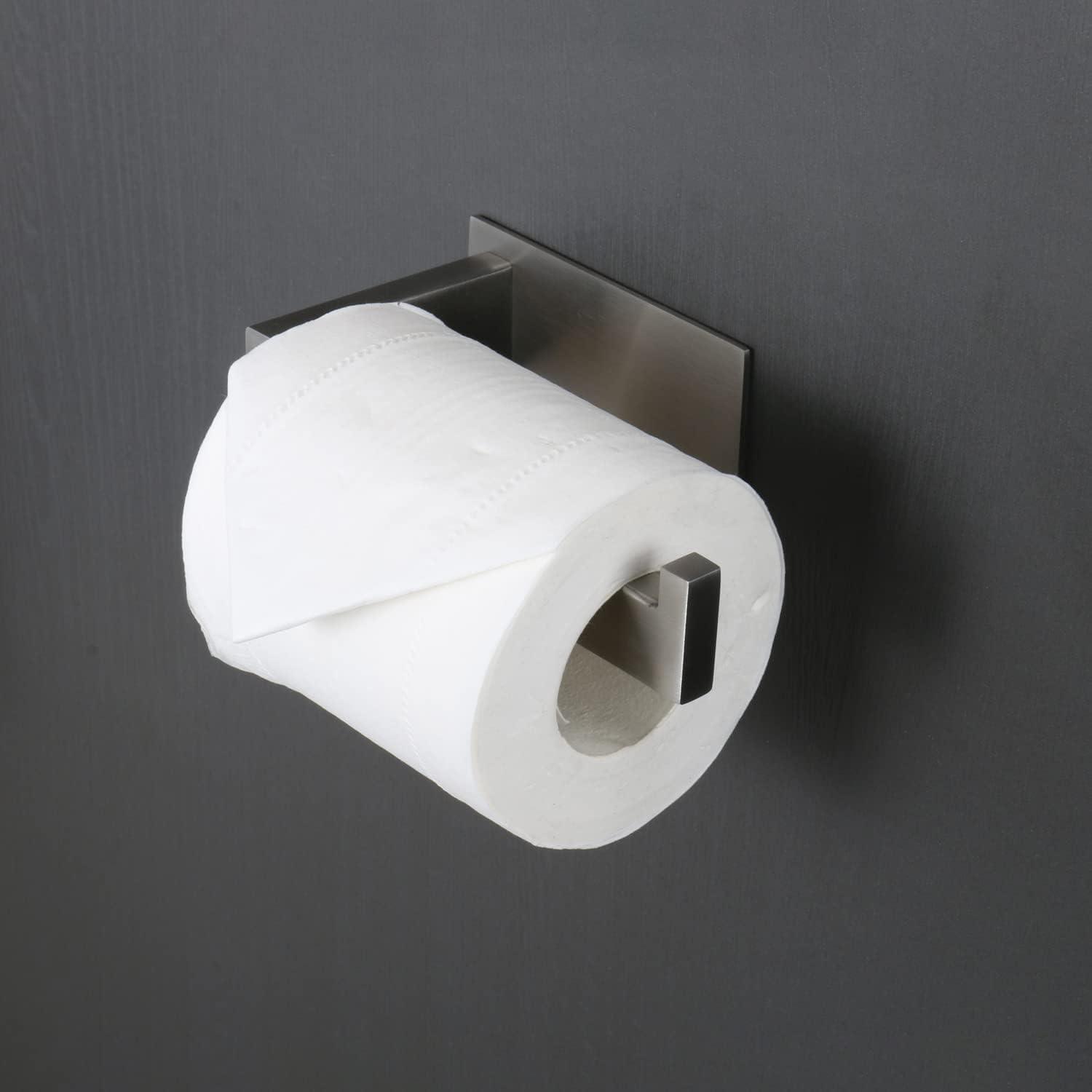 Brushed Nickel Stainless Steel Self-Adhesive Toilet Paper Holder