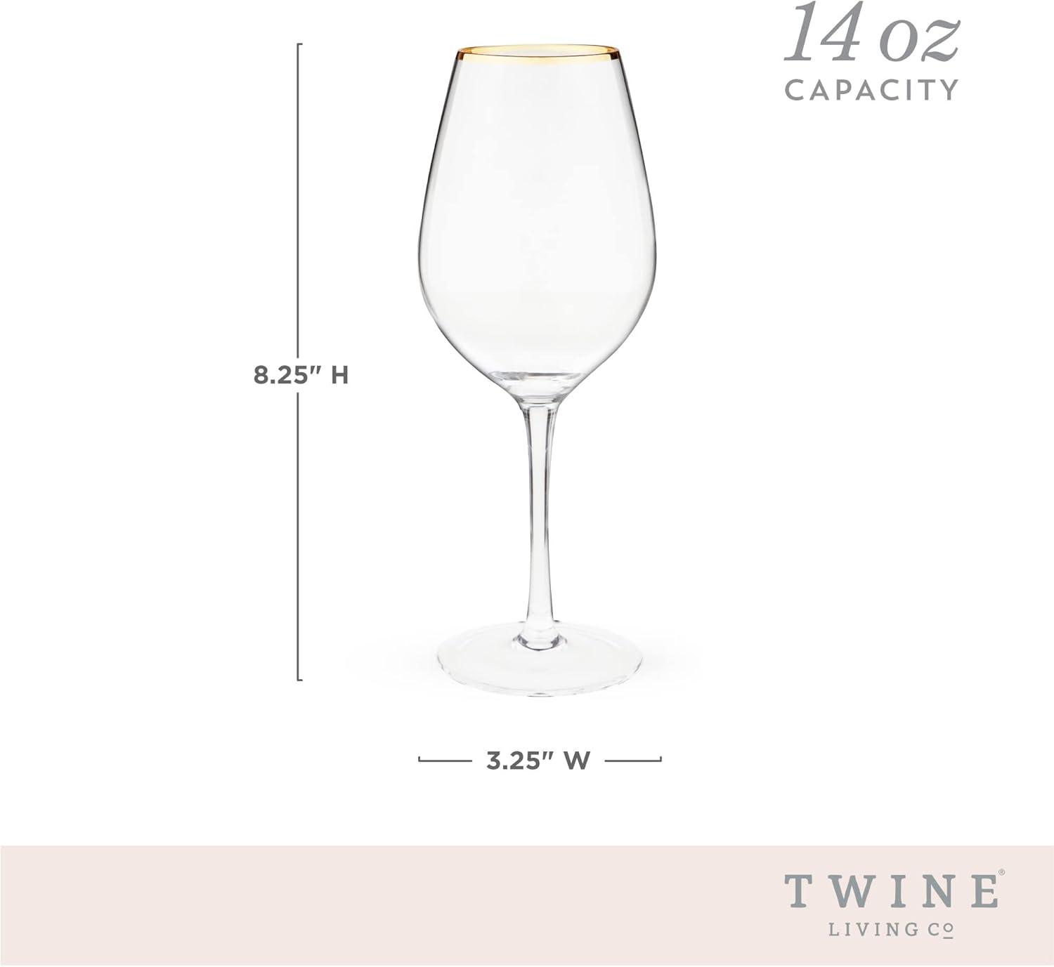 Twine Gilded Stemmed Wine Glasses (Set of 2)