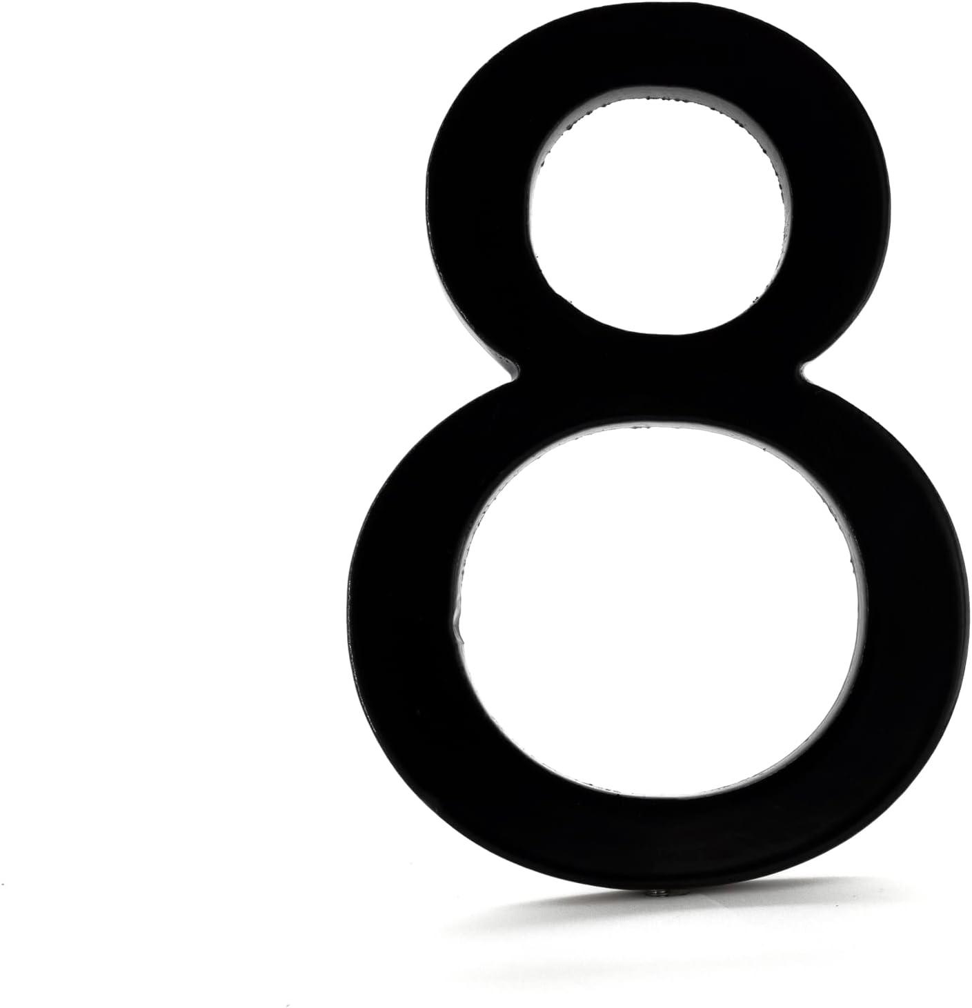 16 Inch Black Aluminum Floating House Number 8