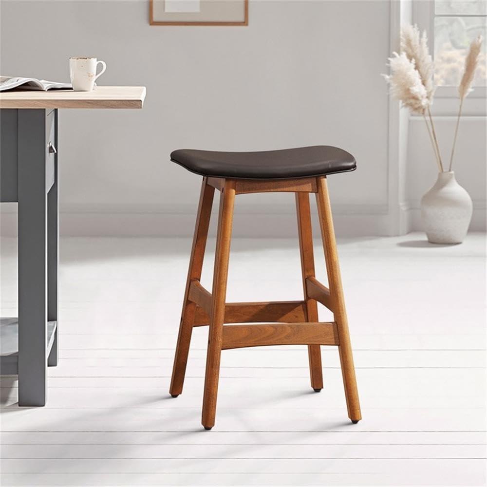 Lexicon Ride Faux Leather Counter Stool in Brown (Set of 2)