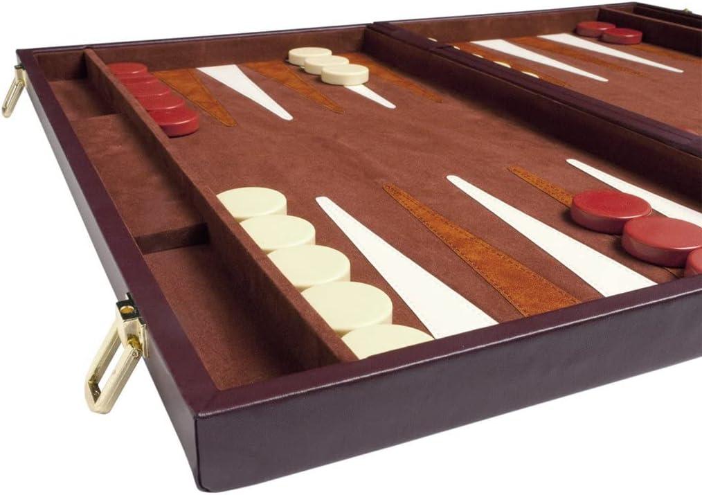 GammonVillage Classic 21-inch Backgammon Set, Brown, Board Game