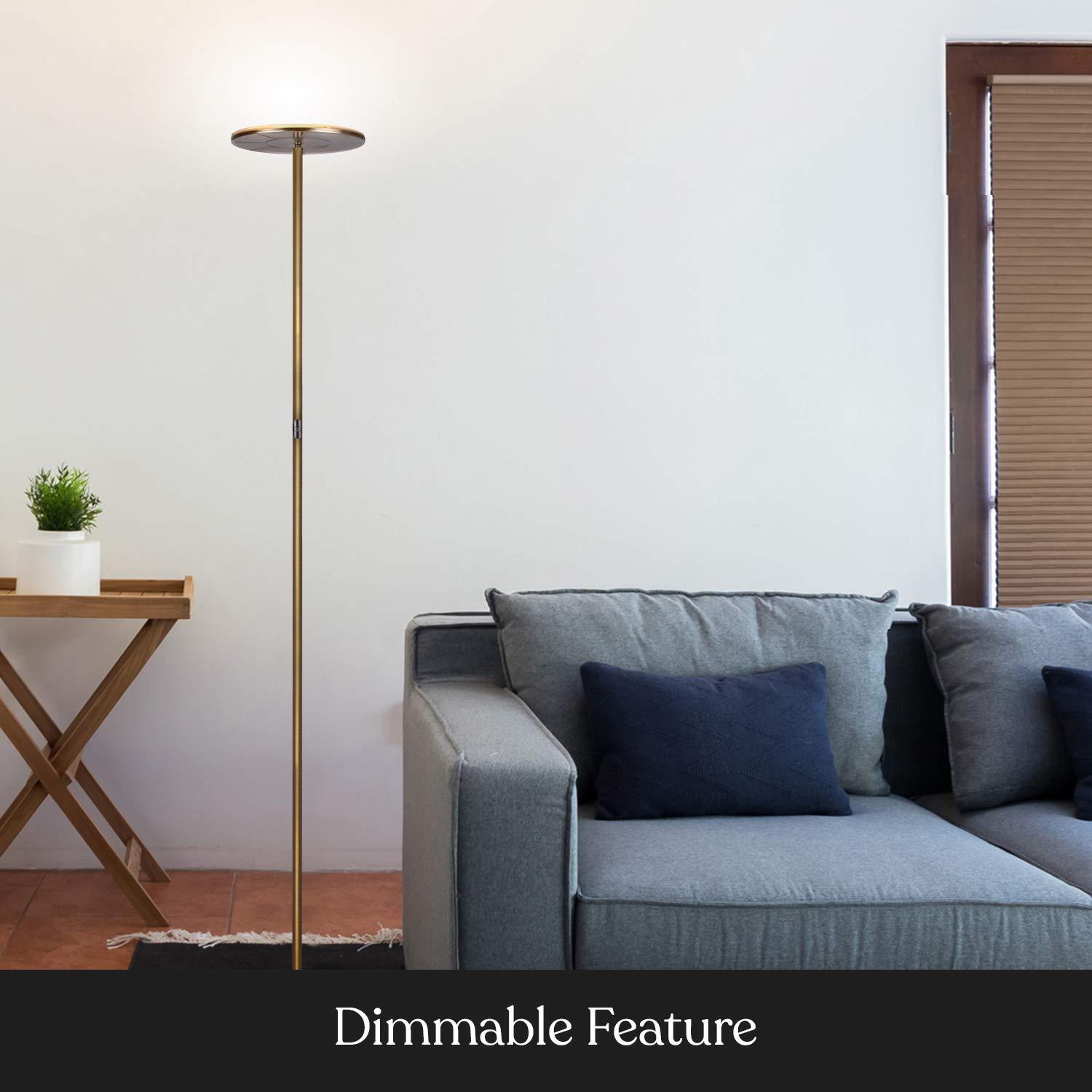 Brightech Flux 67 in. Industrial Dimmable LED Floor Lamp with Adjustable Head