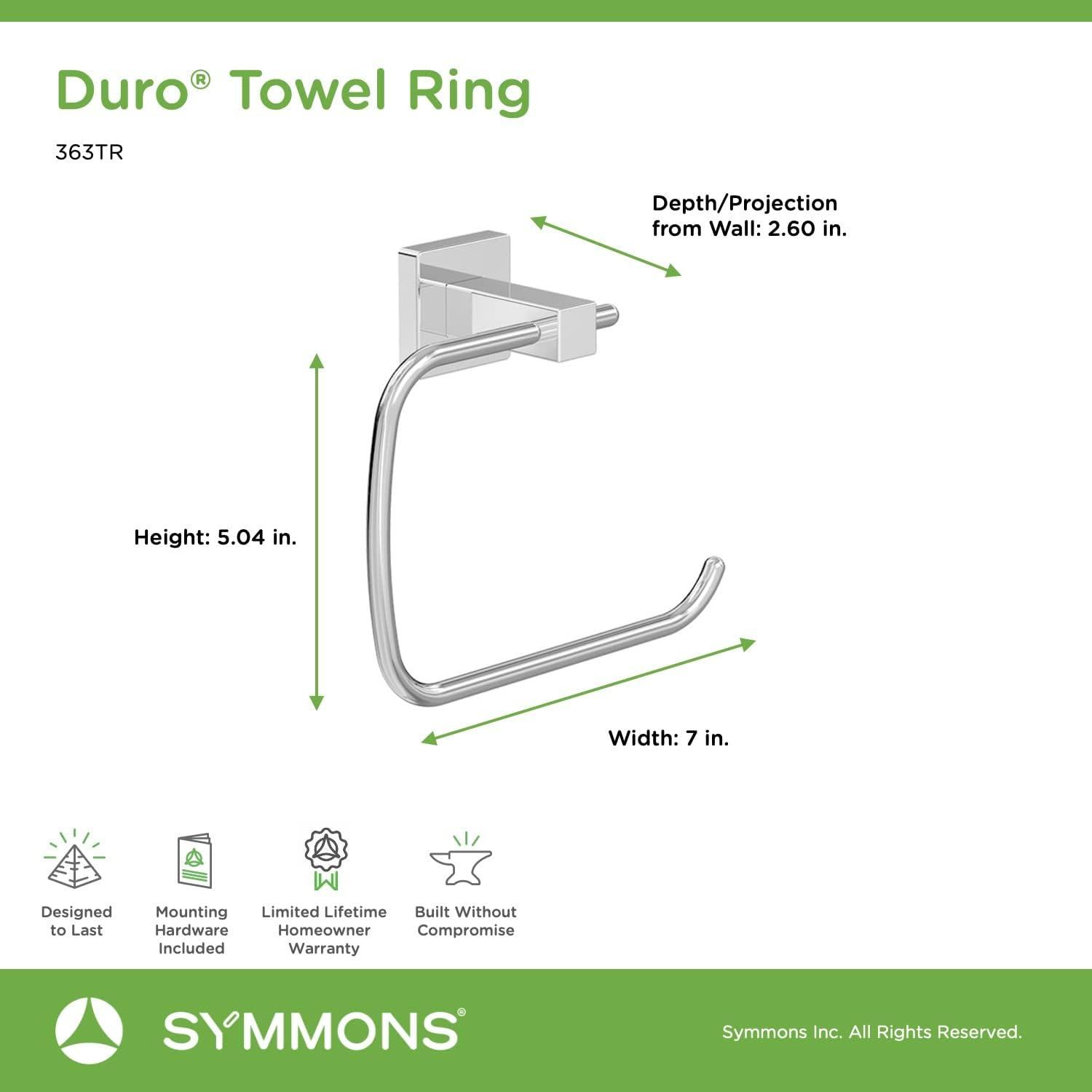Symmons Duro Single Roll Toilet Paper Holder with Wall Mounting Hardware 363TP