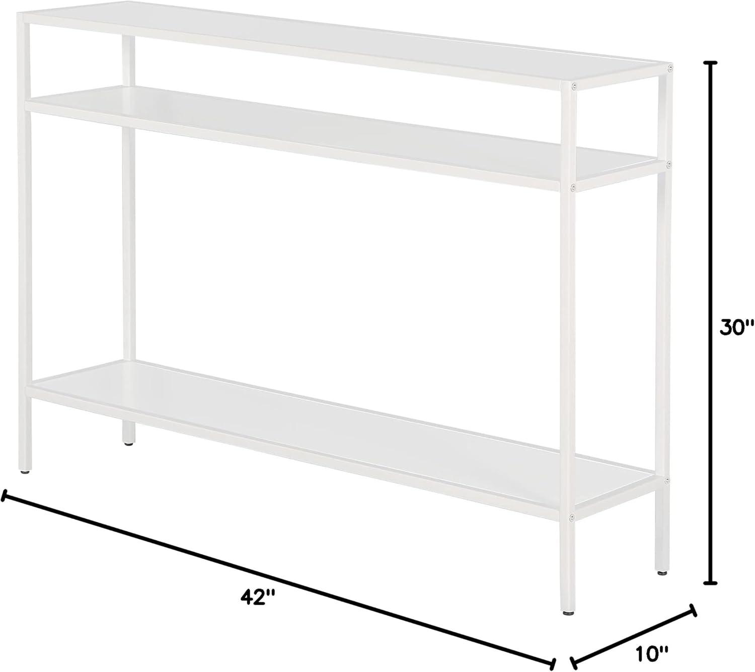 42 Inches Matte White Metal Console Table - Henn&Hart
