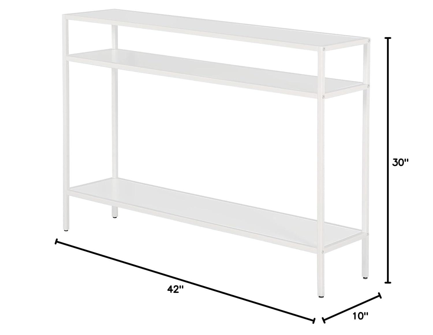 42 Inches Matte White Metal Console Table - Henn&Hart