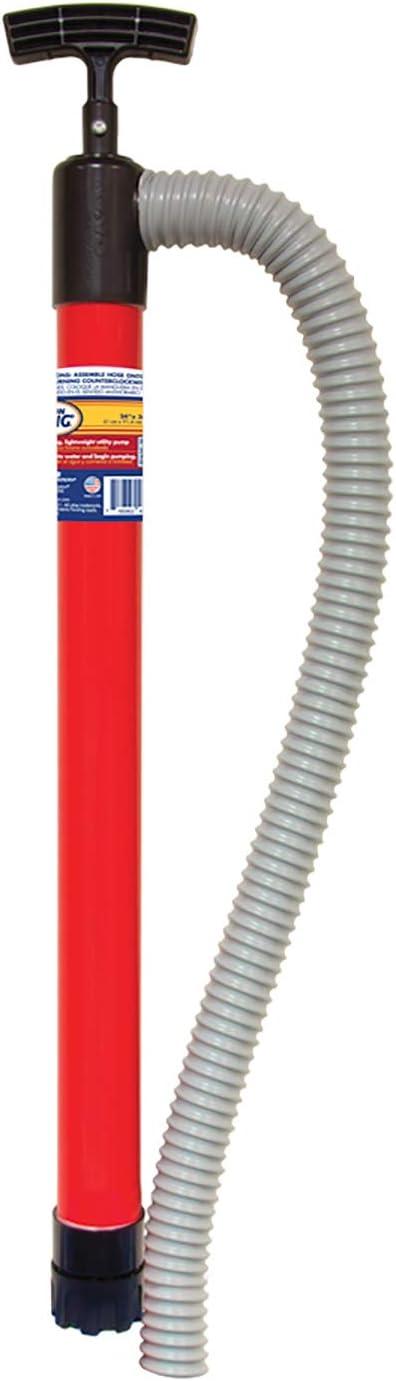Red Thermoplastic Utility Hand Pump with Flexible Hose