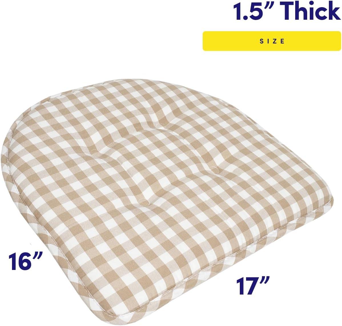 Rosalind Wheeler Buffalo Pattern Non-Slip Indoor Chair Pad Cushion