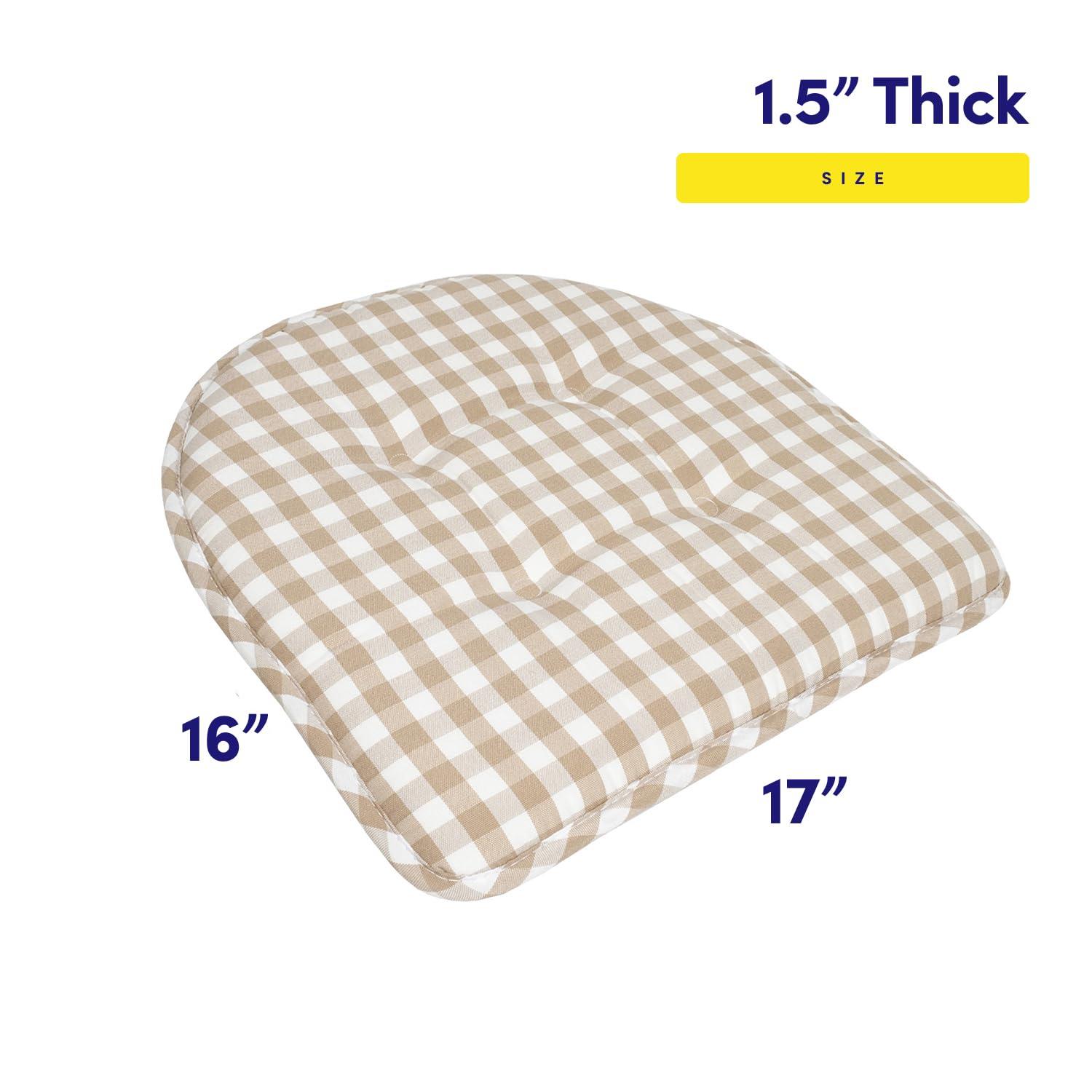 Rosalind Wheeler Buffalo Pattern Non-Slip Indoor Chair Pad Cushion