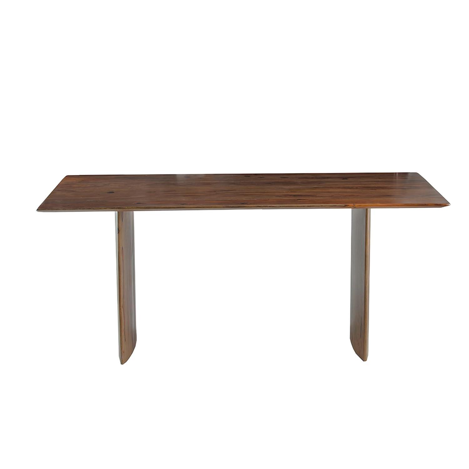 Benjara BM311983 71 in. Dice Rectangular Top Dining Table, Brown