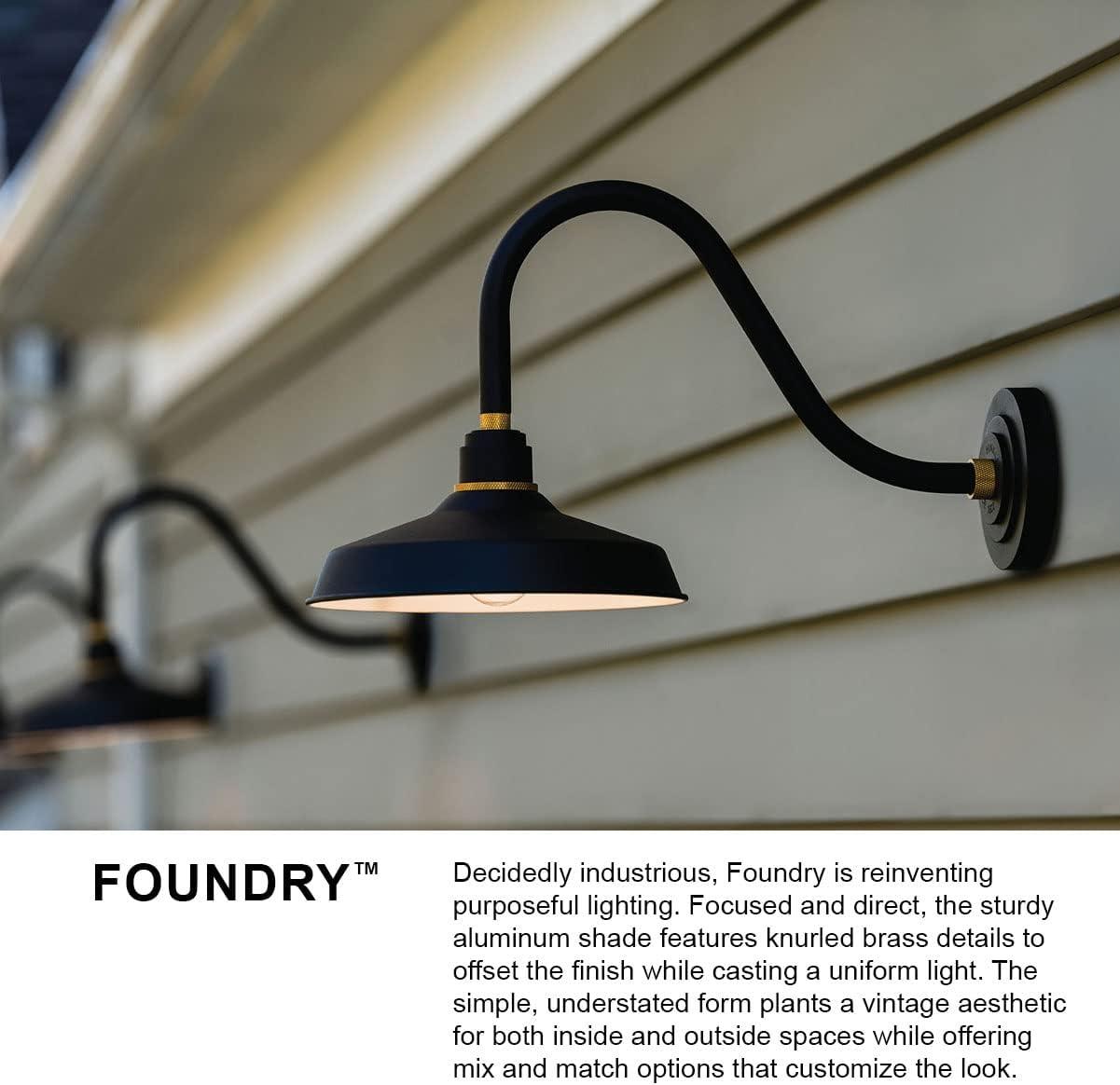 1 Light Small Outdoor Gooseneck Barn Light Traditional And Industrial Style 9.5 Inch Wide By 9.25 Inch High-Textured Black Finish Hinkley Lighting