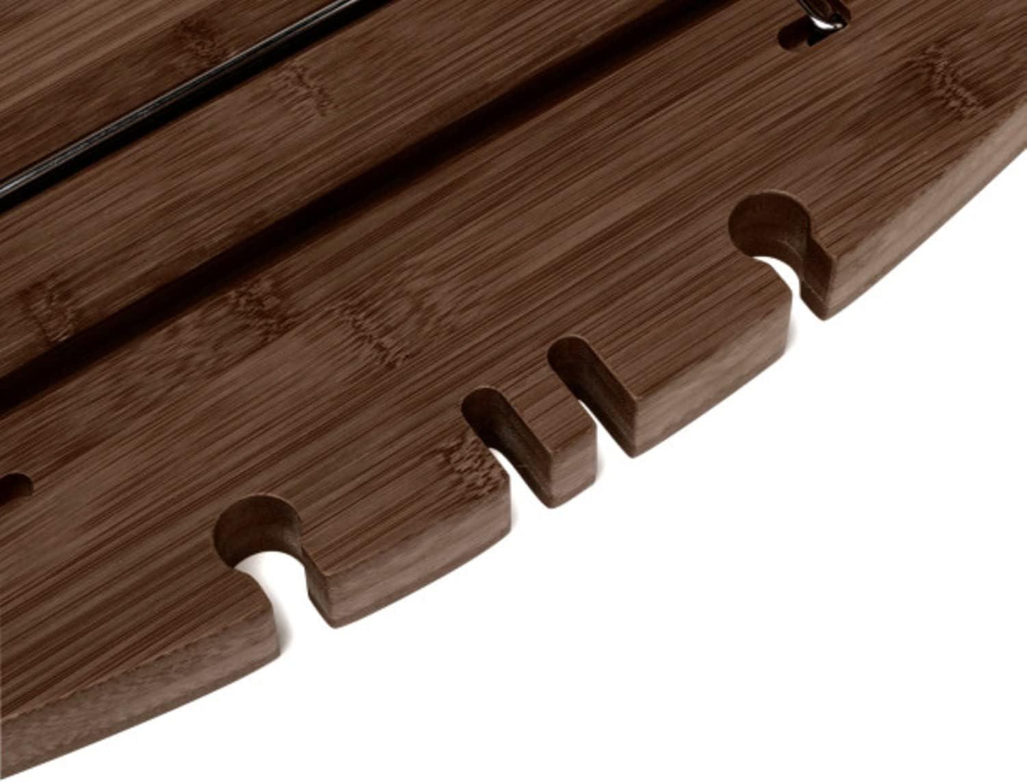 Aquala Extendable Walnut Bamboo Bathtub Caddy with Modern Luxuries