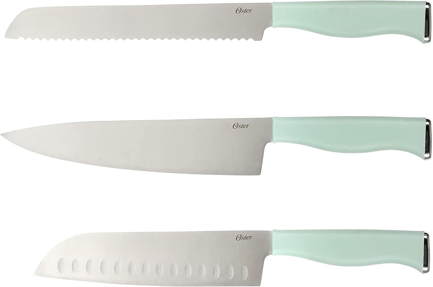 Oster 15 Piece Stainless Steel Blade Cutlery Set in Dark Blue